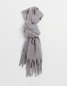Мягкий большой шарф цвета серый меланж SVNX