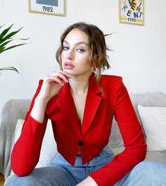 Укороченный блейзер с длинным рукавом ASOS DESIGN Tall-Оранжевый