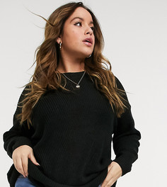 Черный джемпер с круглым вырезом Yours