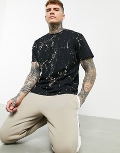 Oversized-футболка c мраморным рисунком Azart Mard-Черный