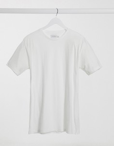 Белая удлиненная футболка из органического хлопка Topman-Белый