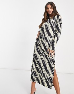 Платье миди с белым принтом тай-дай I Saw It First-Многоцветный