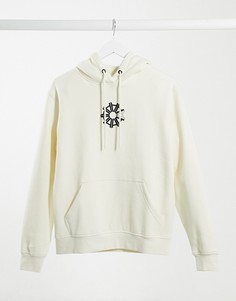 Кремовый худи с принтом на спине Arcminute-Бежевый