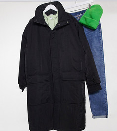 Черный длинный куртка-пуховик в стиле унисекс Reclaimed Vintage Inspired