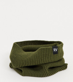 Шарф-снуд в рубчик цвета хаки с логотипом RV Reclaimed Vintage Inspired-Зеленый