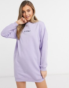 Сиреневое платье-свитер с вышивкой Heartbreak-Фиолетовый