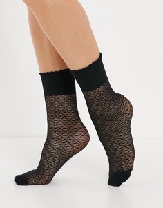 Черные носки с ромбовидным узором Pretty Polly-Черный