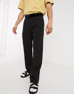 Черные широкие брюки Weekday-Черный