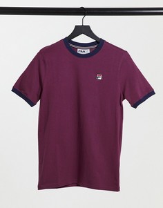 Бордовая футболка с контрастной отделкой Fila marconi-Красный