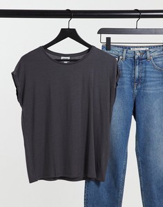 Угольно-серая футболка с овальным вырезом Vero Moda Aware-Серый