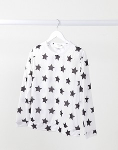 Белый джемпер от пижамы со звездами Outrageous Fortune-Многоцветный