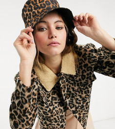 Куртка с леопардовым принтом и плюшевым воротником Wednesdays Girl-Коричневый
