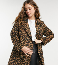 Классическое пальто с леопардовым принтом Wednesdays Girl-Коричневый