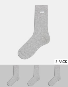 Набор из трех пар хлопковых носков серого цвета Helly Hansen Everyday-Серый