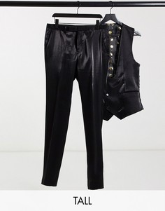 Черные блестящие брюки Twisted Tailor TALL-Черный
