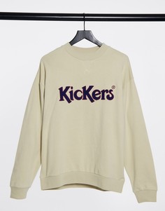 Свитшот цвета экрю с логотипом Kickers-Кремовый