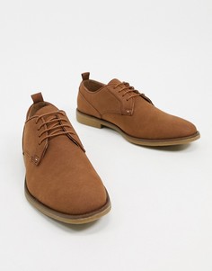 Светло-коричневые замшевые туфли-дерби Burton Menswear-Коричневый