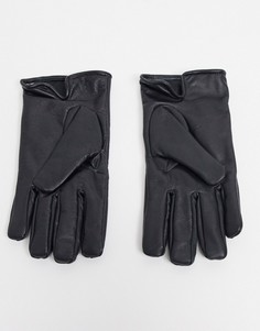 Кожаные перчатки в рабочем стиле Bolongaro Trevor-Черный