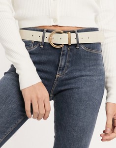 Ремень для джинсов с полукруглой пряжкой и крокодиловым принтом ASOS DESIGN-Neutral