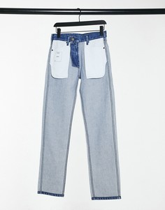 Голубые джинсы прямого кроя с эффектом вывернутости наизнанку Calvin Klein Jeans EST 1978-Голубой