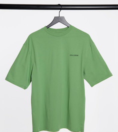Зеленая футболка в стиле oversized с логотипом COLLUSION Unisex-Зеленый