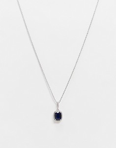 Серебристое ожерелье с камнем под сапфир ALDO-Серебряный