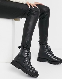 Черные кожаные походные ботинки Grenson Nanette-Черный цвет