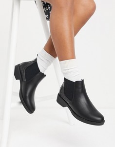 Черные ботинки-челси из искусственной кожи с крокодиловым принтом New Look-Черный