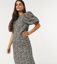 Платье миди с пышными рукавами в цветочек Vero Moda Petite-Многоцветный