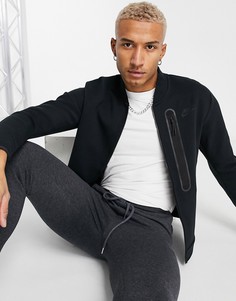 Черный трикотажный бомбер на молнии Nike Tech Fleece