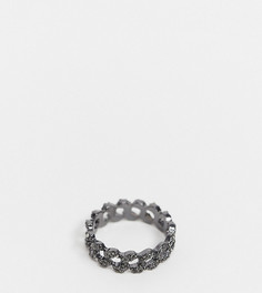 Серебристое кольцо со стразами ASOS DESIGN Curve-Серебряный