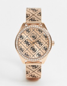 Часы с хронографом и розовым ремешком Guess-Розовый