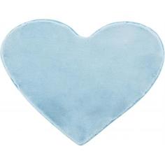 Коврик-сердце из искусственного меха 70х90 см, цвет голубой