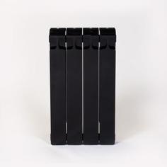 Радиатор Rifar Monolit 500, 4 секции, боковое подключение, цвет чёрный, биметалл