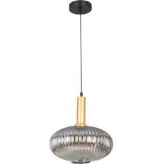 Подвесной светильник Toplight Pamella, 1 лампа, 8 м², цвет тёмный дымчатый/золото