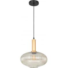 Подвесной светильник Toplight Pamella, 1 лампа, 8 м², цвет светлый дымчатый/золото
