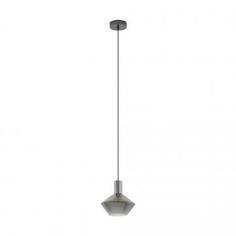 Светильник подвесной Eglo Ponzano, 1 лампа, 3 м², цвет чёрный дымчатый