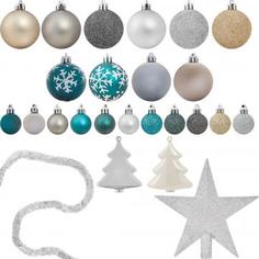 Набор ёлочных шаров и верхушка для ёлки, цвет голубой Feeric Lights & Christmas