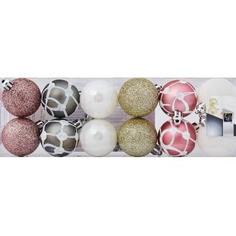 Набор ёлочных шаров, 4 см, цвет золотой/розовый/белый, 12 шт. Feeric Lights & Christmas
