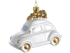 Елочная игрушка Kaemingk Автомобильчик-путешественник с ёлочкой 7х11х6cm 402090