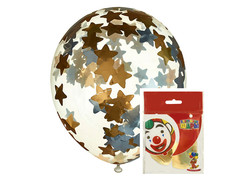 Набор воздушных шаров Пати Бум Звезды 30cm 2шт Gold-Silver 851373