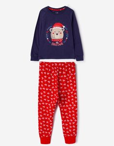 Пижама с новогодним принтом для мальчика Gloria Jeans