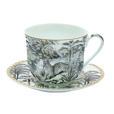 Чашка с блюдцем Easy life Джунгли, ретро 400 мл