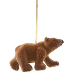 Елочная игрушка Медведи коричневые 8 см Без бренда