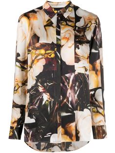 PAUL SMITH рубашка с цветочным принтом и длинными рукавами