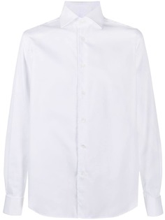 Corneliani рубашка с длинными рукавами и закругленным подолом