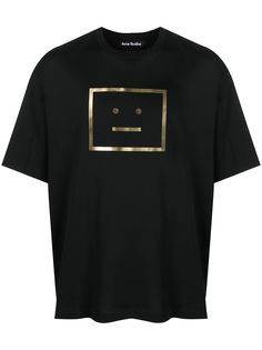Acne Studios футболка с голографической нашивкой-логотипом