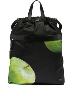 PAUL SMITH рюкзак с кулиской и принтом Green Apple
