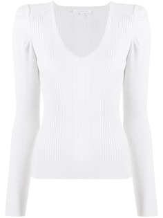 Patrizia Pepe джемпер в рубчик с V-образным вырезом