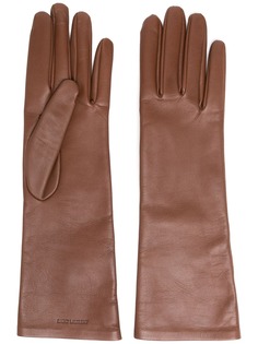 Saint Laurent перчатки с тисненым логотипом